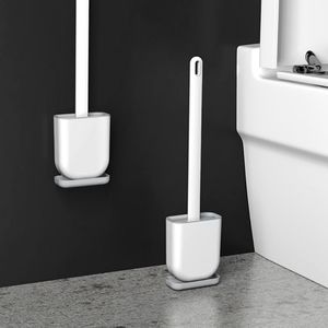 Wall Mounted Household Cleaning Toilet Soft Silicone Flex Toilet Brush 2 PACK